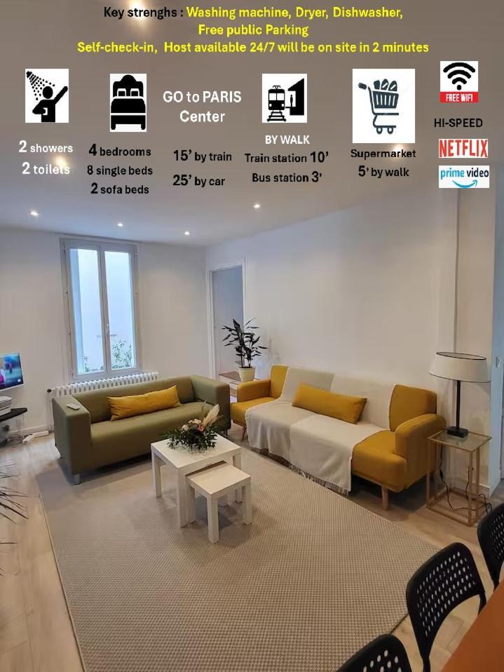Maison Cosy 15 Mn Paris - Linges Hotel Confort Vitry-sur-Seine Kültér fotó
